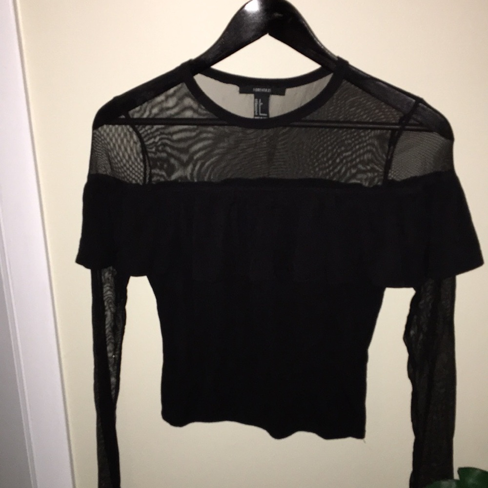 Sheer ruffle top by Forever 21